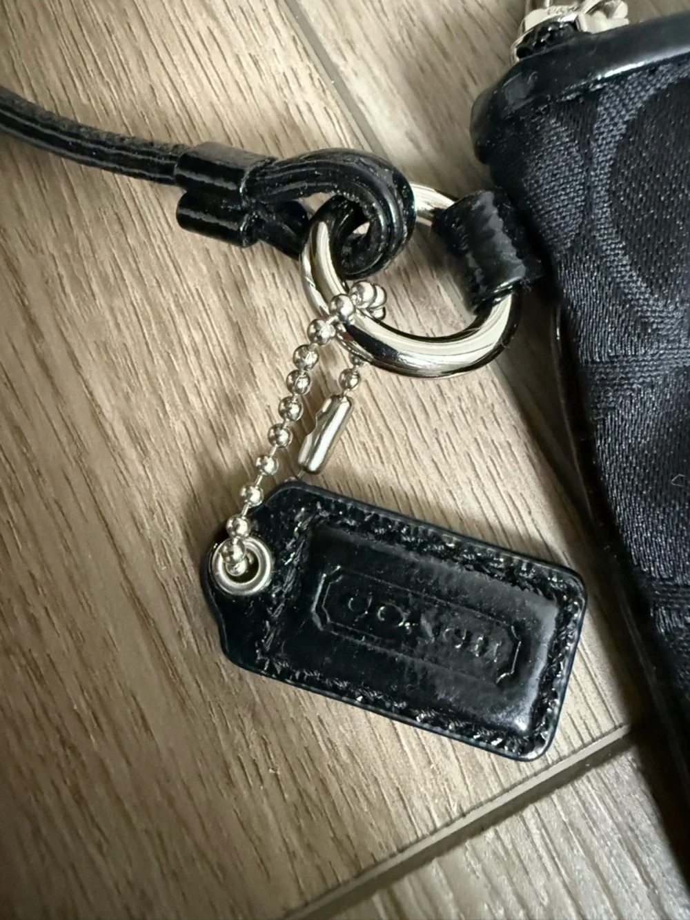 Coach Poppy Black Wristlet